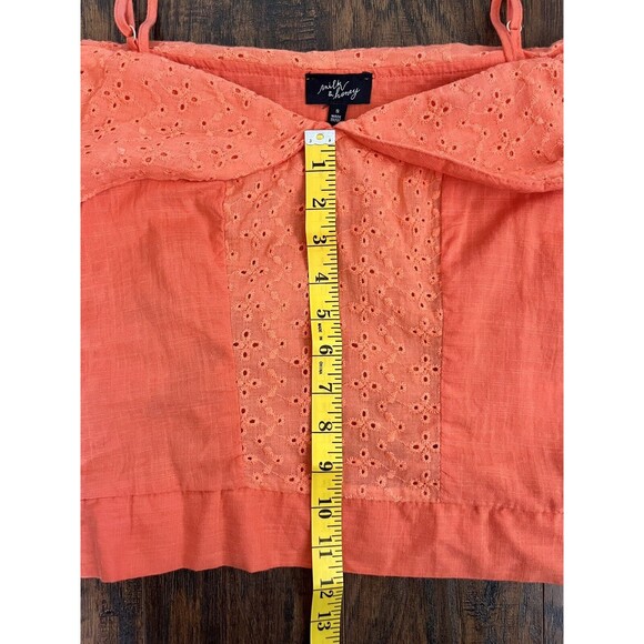 Milk & Honey Off Shoulder Strappy Boho Crop Top Orange Size Small - Picture 5 of 9